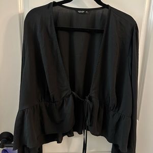 SHEIN black tie up cami